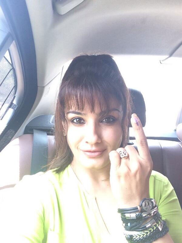 Raveena Tandon posted a picture of hers on Twitter after voting.
