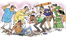 চোর ধরতে গিয়ে জনতার হাতে মার খেতে হল পুলিসকে