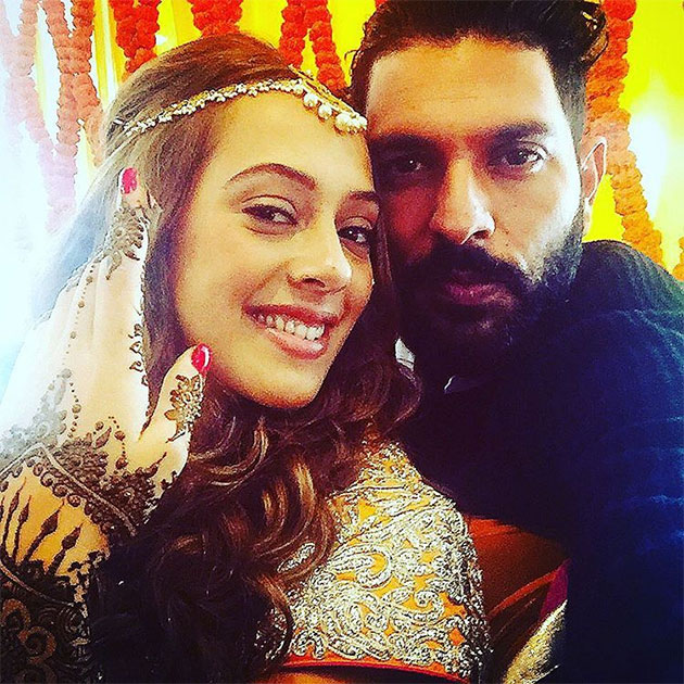 Yuvraj Singh with Hazel Keech during their Ring Ceremony