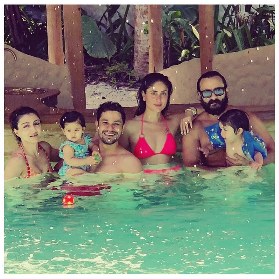 Taimur makes a splash, Inaaya eyes the water while Kareena Kapoor sizzles in a pink bikini make this a perfect vacay 6