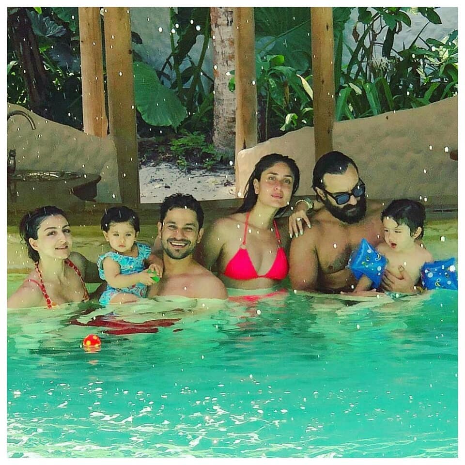 Taimur makes a splash, Inaaya eyes the water while Kareena Kapoor sizzles in a pink bikini make this a perfect vacay 7