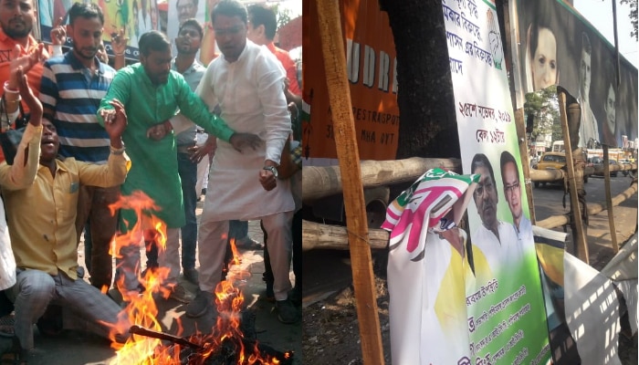 কংগ্রেসের অফিসে তাণ্ডব বিজেপির, ৭০ বছরের &#039;চাচা&#039;কে মার, বিধান রায়ের মূর্তিতে ঢিল 