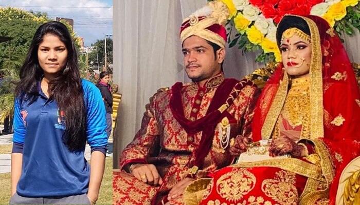 Bangladesh Woman Cricketer Sanjida Islams Wedding Photoshoot On Pitch Bowls Out Social Media