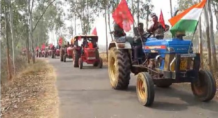 দিল্লির কৃষক আন্দোলনের সমর্থনে জেলায় জেলায় ট্রাক্টর মিছিল