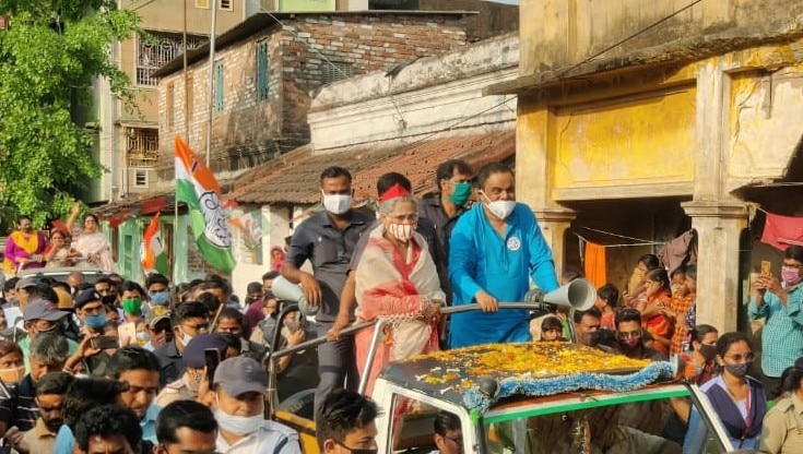 West Bengal 3rd Phase Election 2021: ব্রাত্যর সমর্থনে রোড শো &#039;ধন্যি মেয়ে&#039; জয়ার