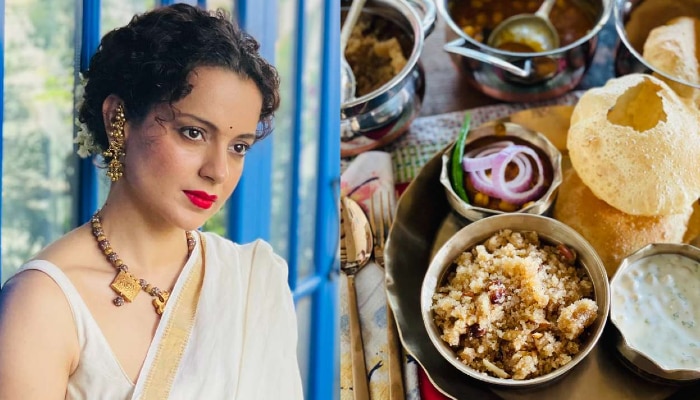 নবরাত্রির উপোস রেখে প্রসাদে পেঁয়াজ খেলেন Kangana?