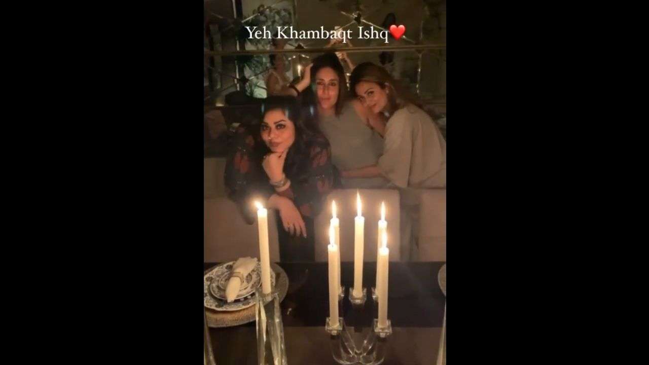  Kareena Kapoor poses with Amrita Arora and Mallika Bhat