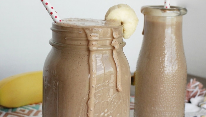 Chocolate Banana Almond Butter Breakfast Smoothie