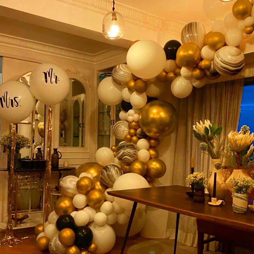 After Wedding Party has been decorated with balloons