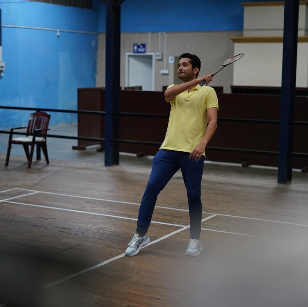 Parambrata playing Badminton