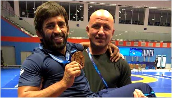 Bajrang Punia and Shako Bentinidis