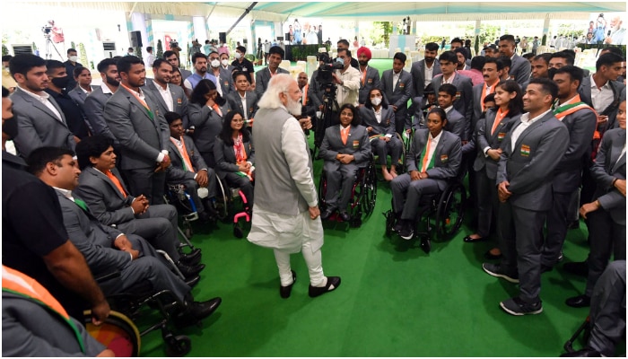 PM Modi interacts with Paralympians
