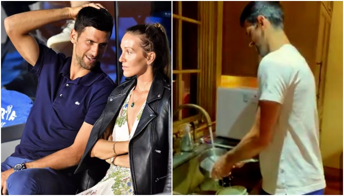 Novak Djokovic: বাড়িতে বাসন মাজছেন জকোভিচ! ভিডিয়ো পোস্ট করে টুইট স্ত্রীর