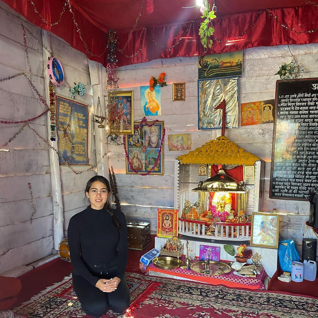 Sara Ali Khan in a Temple
