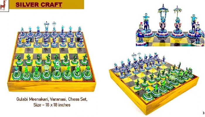 Gulabi Meenakari chess set