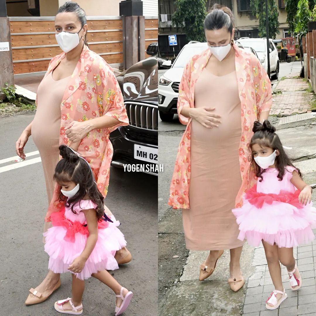 Neha Dhupia with her daughter