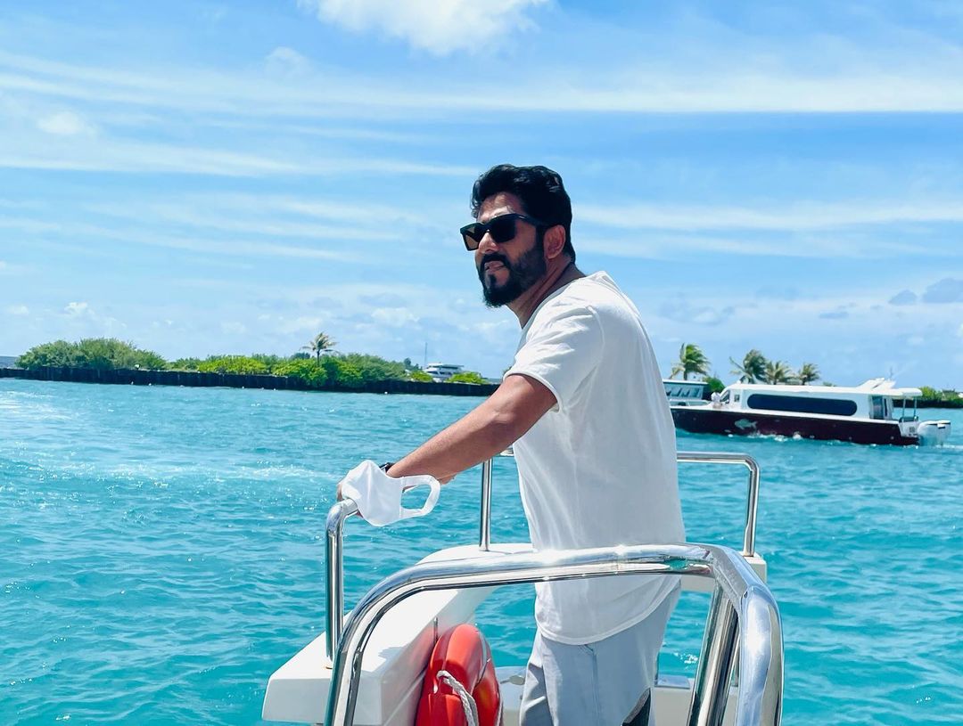 Raj Chakraborty in a Boat