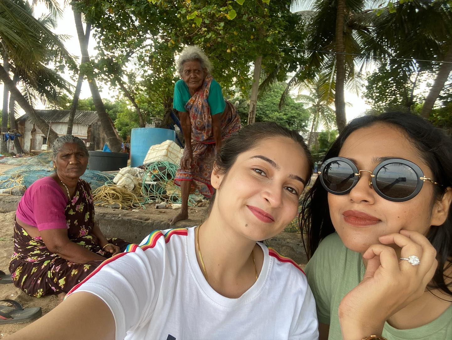 Sohini, Shreema in sea beach 