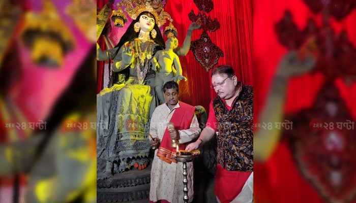 Madan offers blood to Saraswati Devi