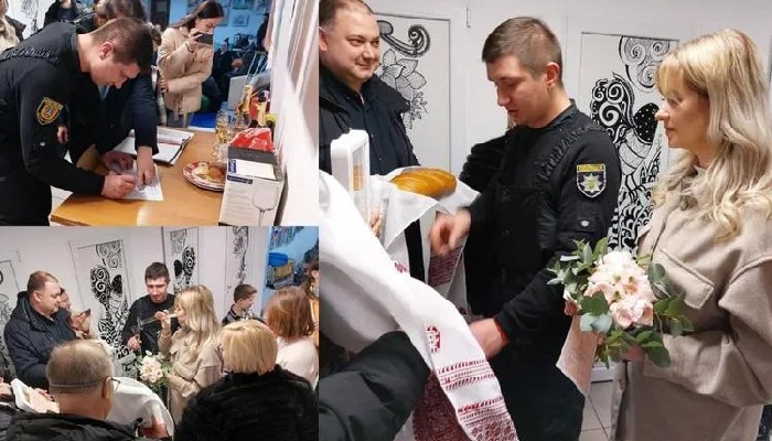 Couple gets married in Ukraine's bomb shelter 3