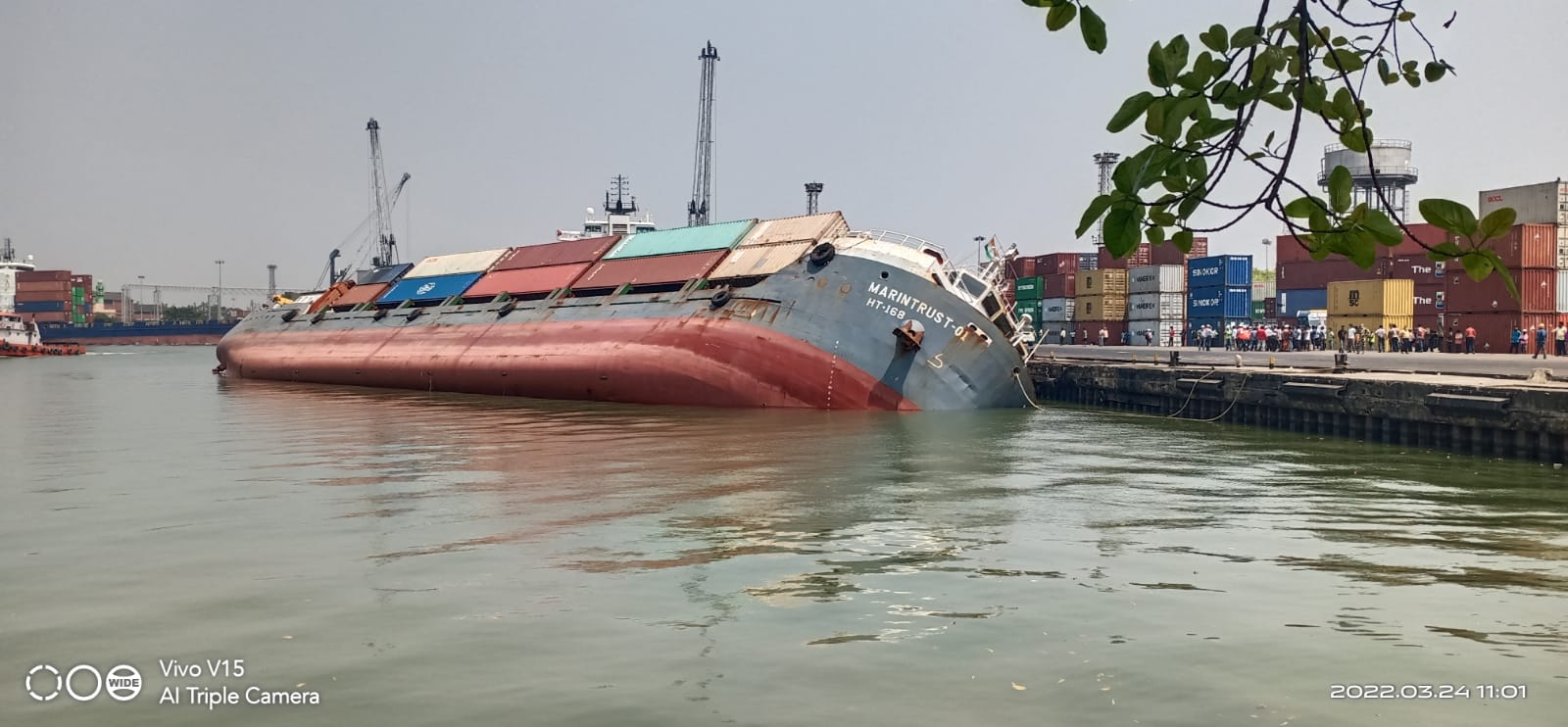 Cargo Ship Sinks At Kolkata Port 1