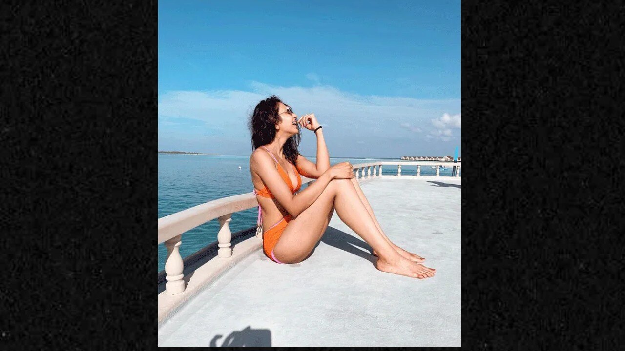 Rakul Preet looks sensuous in orange bikini