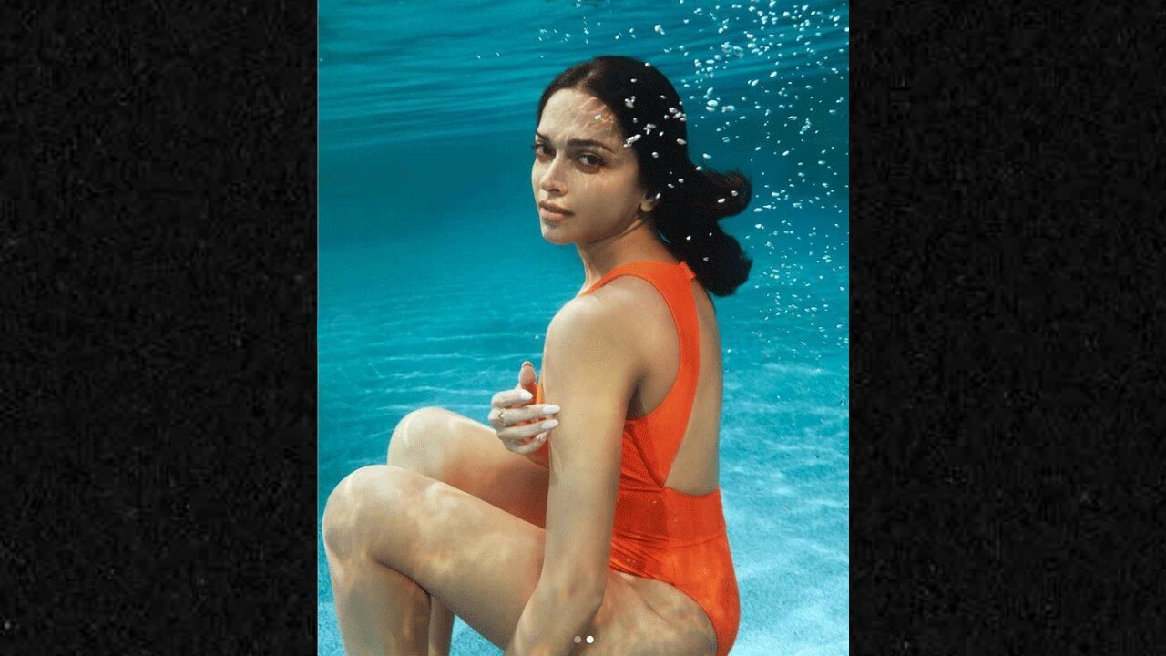 Deepika Padukone in orange bikini