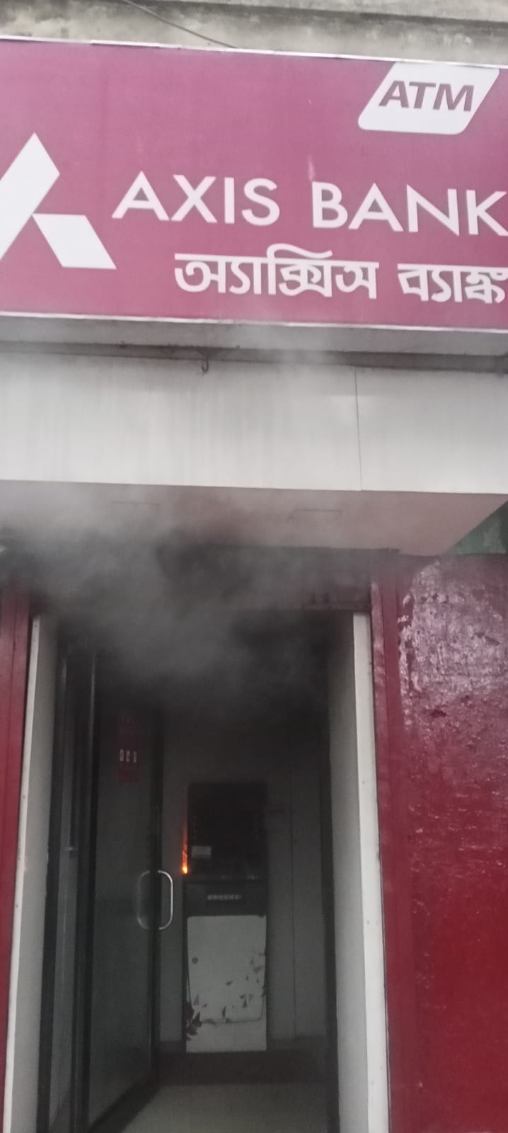 Bank ATM fire