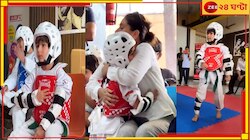 তাইকোন্ডোয় গোল্ড মেডেল তৈমুরের, দর্শকাসনে গলা ফাটালেন ‘মা’ করিনা...