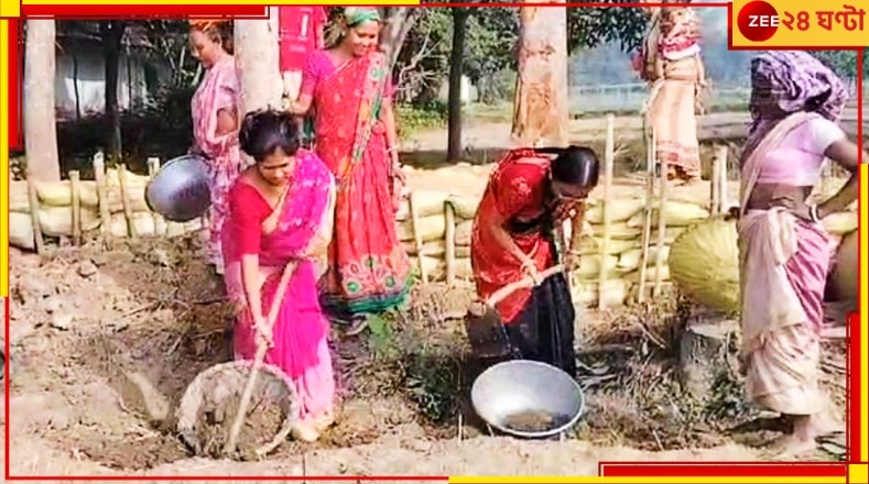 Malda: কোদাল দিয়ে মাটি কেটে রাস্তা সংস্কার করছেন স্বয়ং পঞ্চায়েত প্রধান!