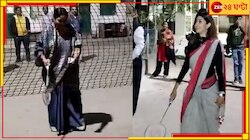 শীতের শহরে শাড়ি পরেই ব্যাডমিন্টন কোর্টে দুই তৃণমূল বিধায়ক!