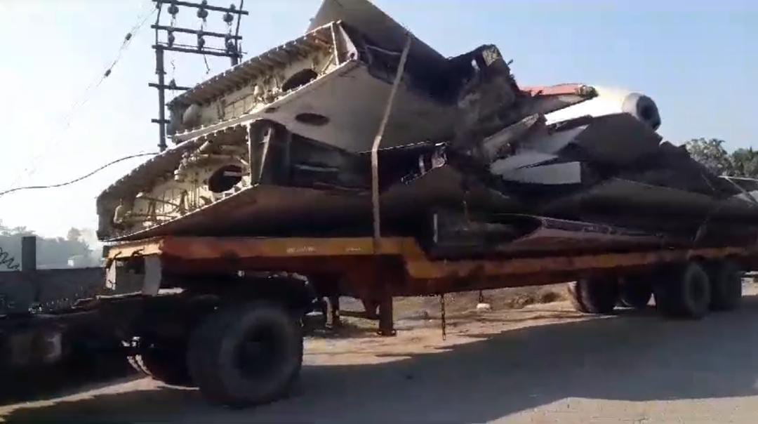 Plane running on road