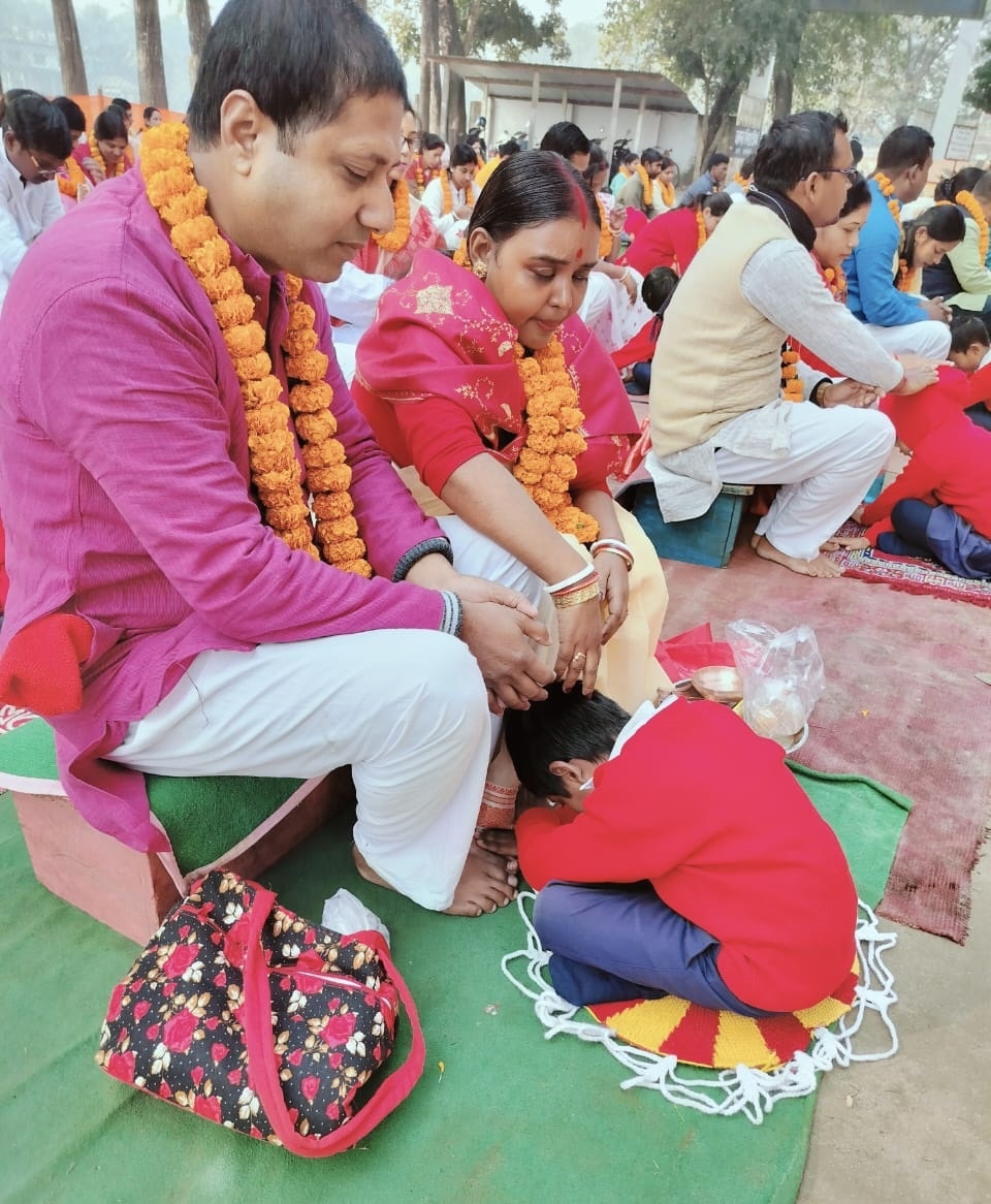Worshipping Parents in Jalpaiguri School