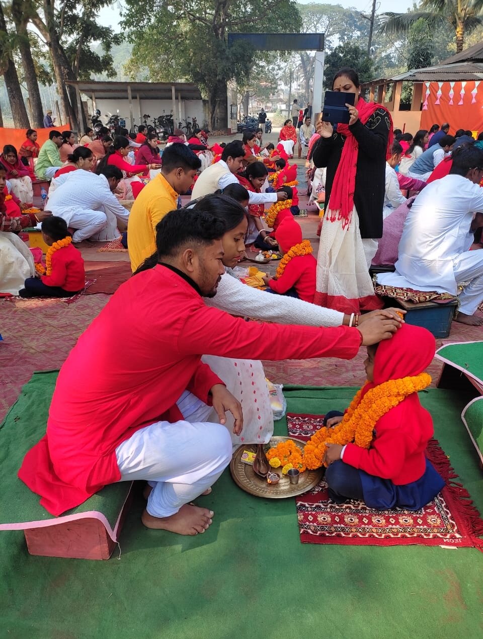 Worshipping Parents in Jalpaiguri School