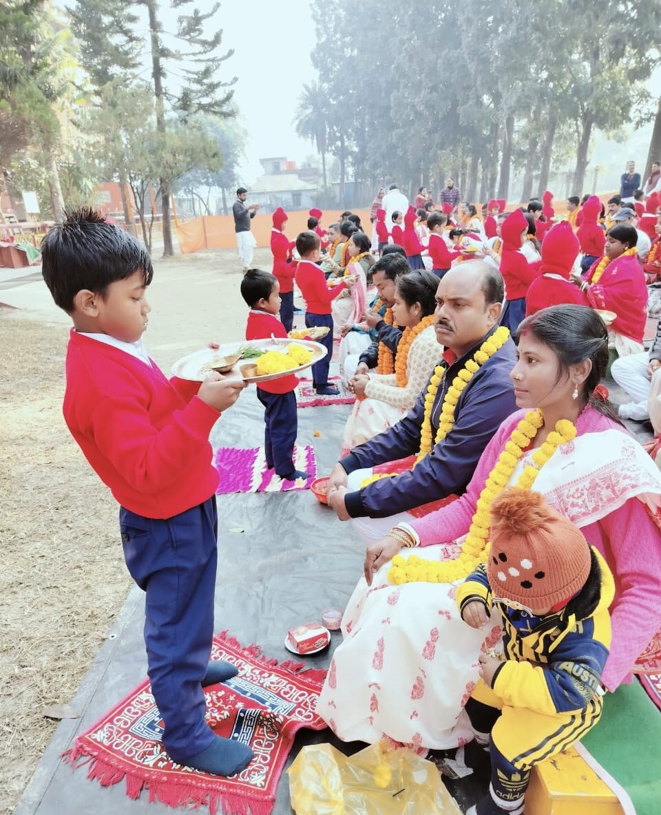 Worshipping Parents in Jalpaiguri School