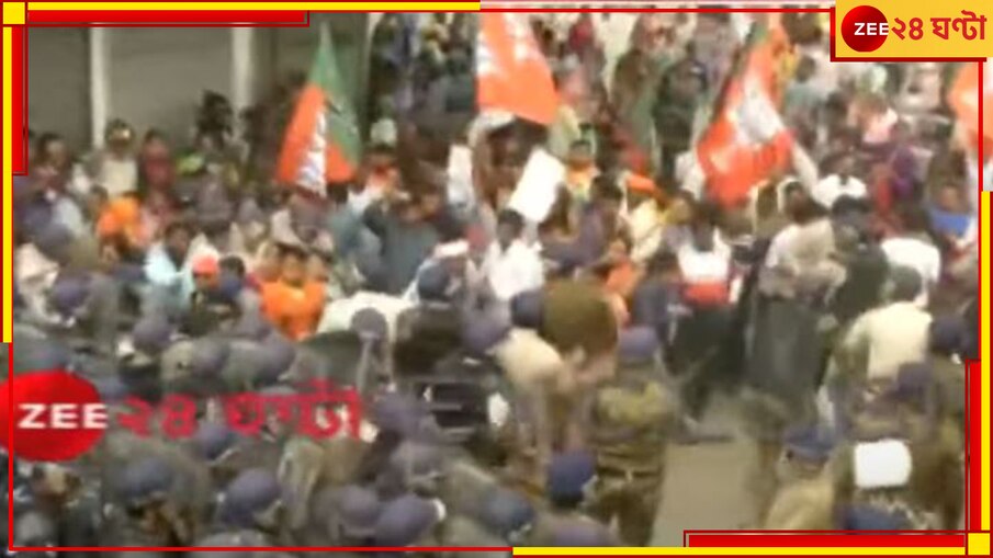 Sandeshkhali | BJP: সন্দেশখালিকাণ্ডে পথে বিজেপি, আইন অমান্য কর্মসূচিতে ধুন্ধুমার বসিরহাটে...