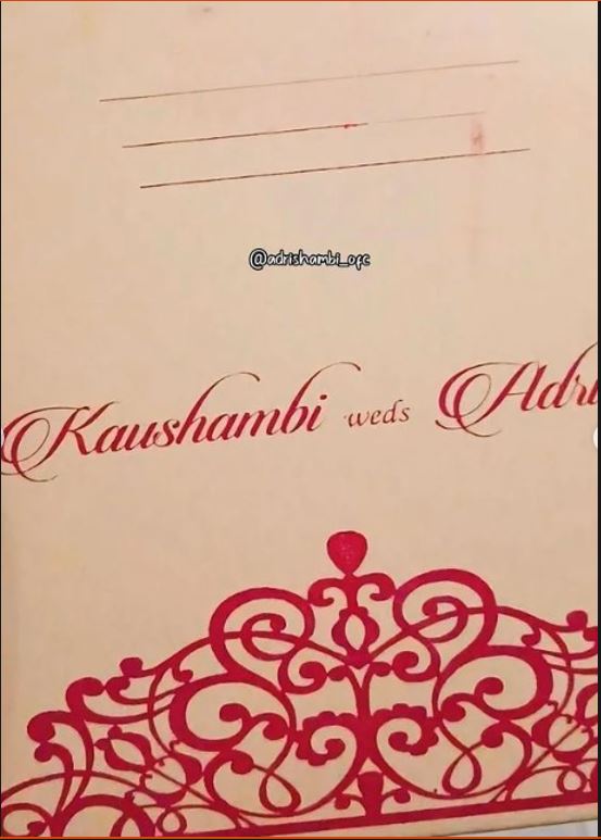 Adrit-Kaushambi Wedding Card 