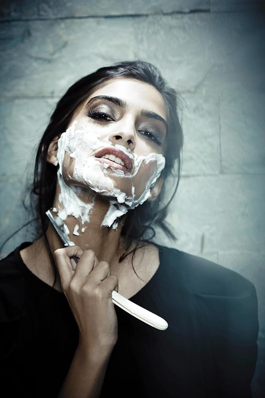 Sonam Kapoor Shaving