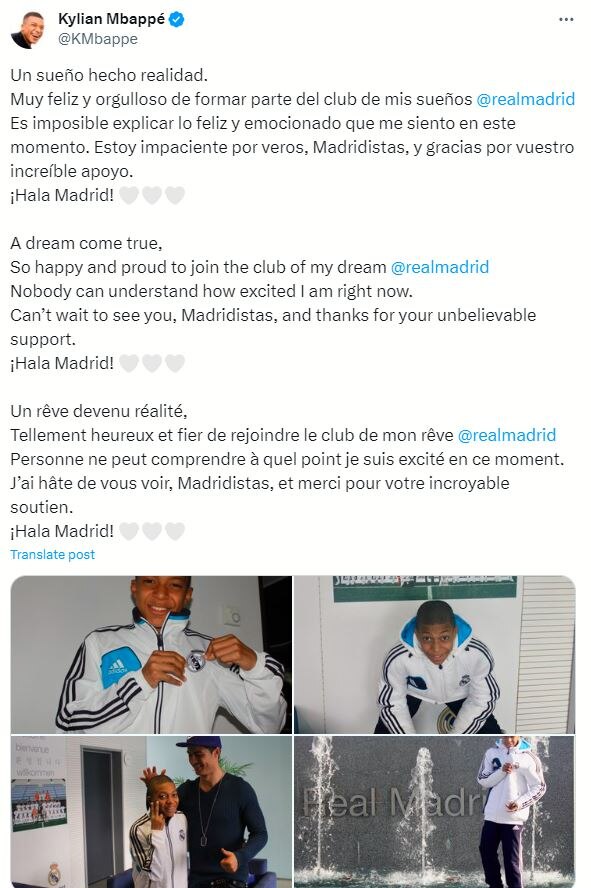 Kylian Mbappe On Real Madrid