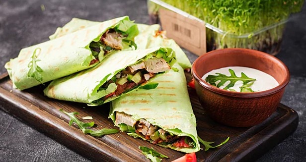 Paneer and Spinach Wrap