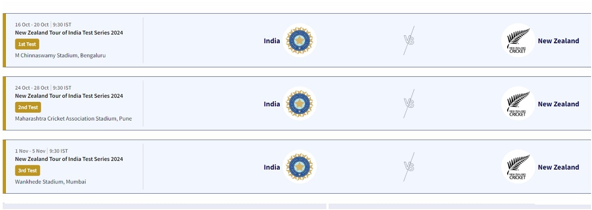 New Zealand tour of India 2024