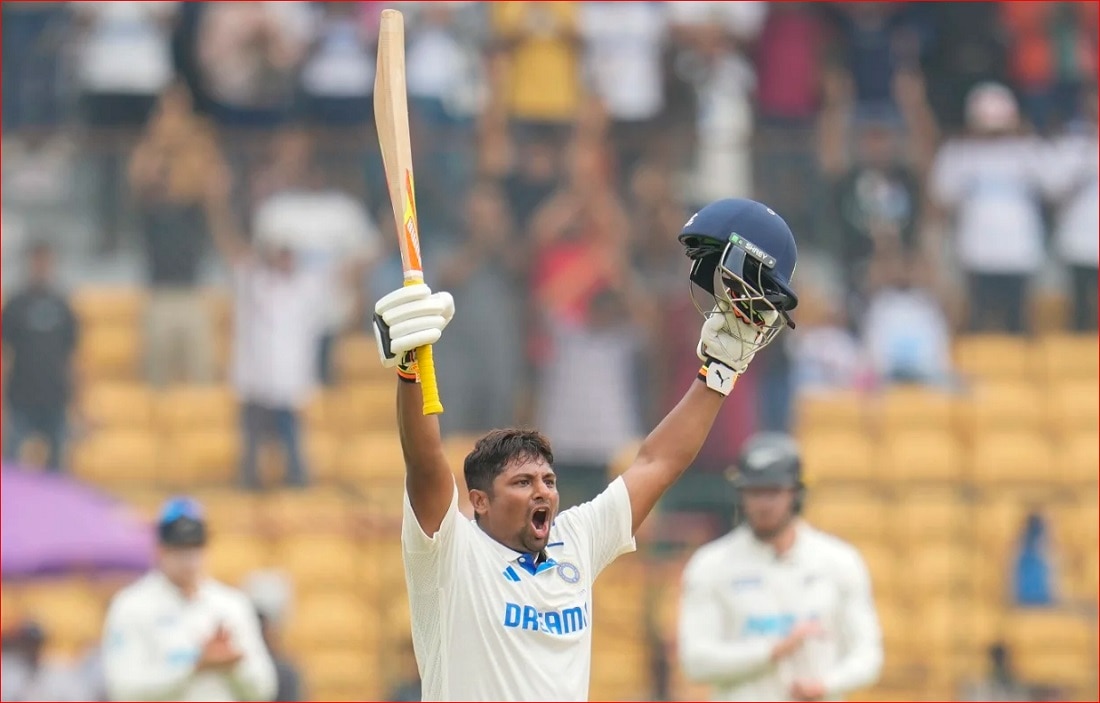  Sarfaraz Khan Hits Maiden Test hundred 