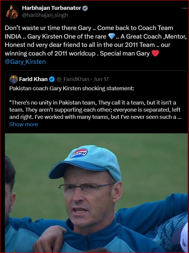 Harbhajan Singh On Gary Kirsten 