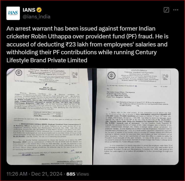 What Exactly Is The Complaint Against Uthappa?