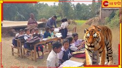 উলটপুরাণ! বাঘের আতঙ্কে সবাই যখন ঘরে, তখন খোলা আকাশের নীচে স্কুল করছে কচিকাঁচারা...