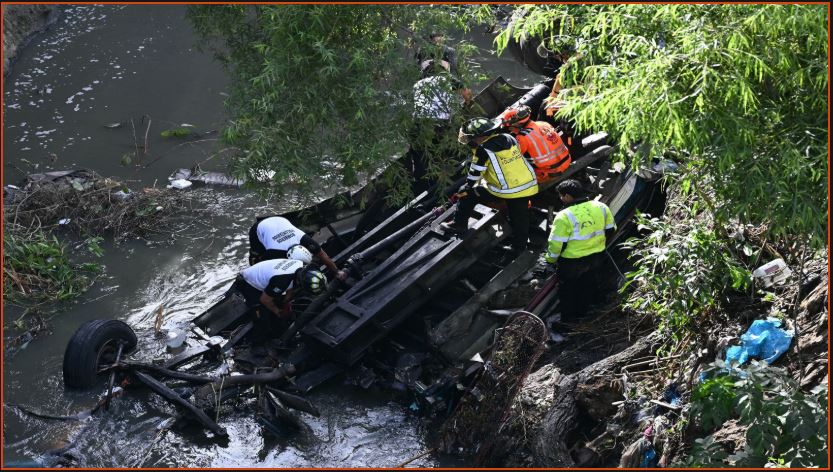 bus fell from a bridge