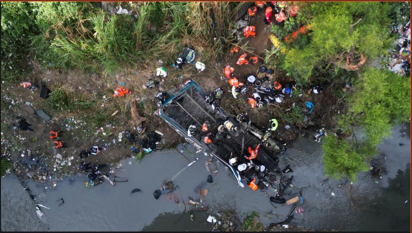 bus fell from a bridge