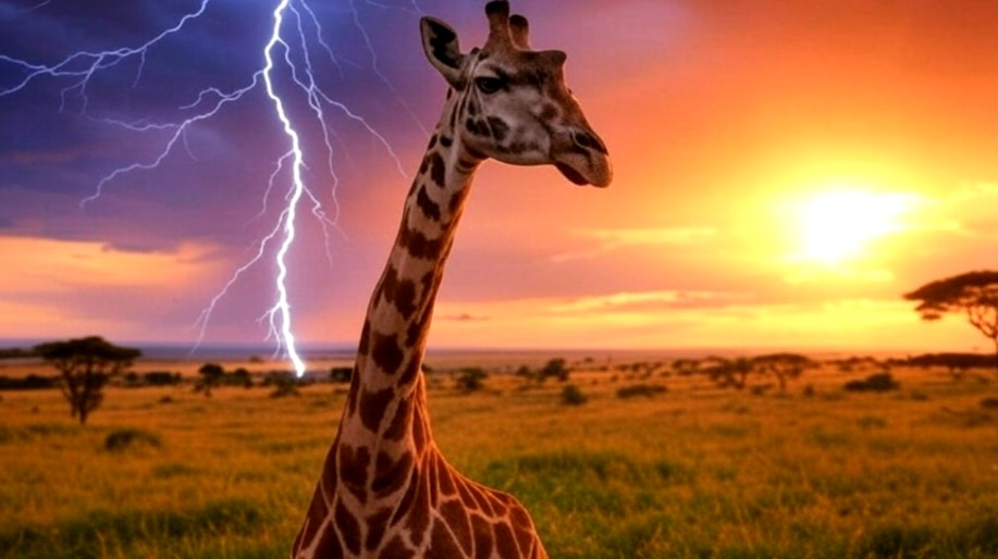 Giraffes are more likely to be struck by lightning than humans