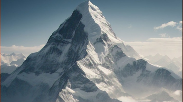 The highest mountain peak in the world