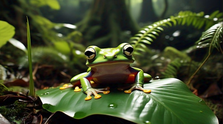 How do frogs keep their skin shiny?